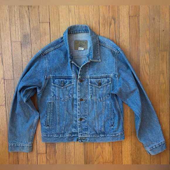 Vintage 90s Gap Denim Collared Button Up Stonewashed Jean Jacket Size Medium - Picture 9 of 9